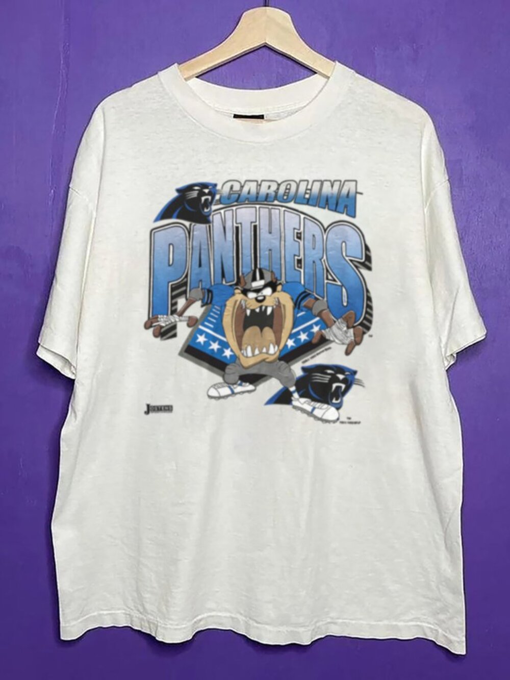 Vintage Carolina Panthers Taz Looney Toons Football Shirt, Retro NFL Shirt Tee